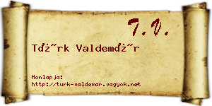 Türk Valdemár névjegykártya